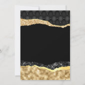 Schwarz-Gold-Glam-Tränen Silvester-Party Einladung (Rückseite)