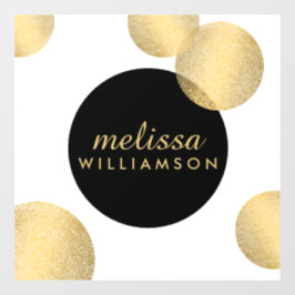 Schwarz-Gold-Glamour und Schönheit Fensteraufkleber