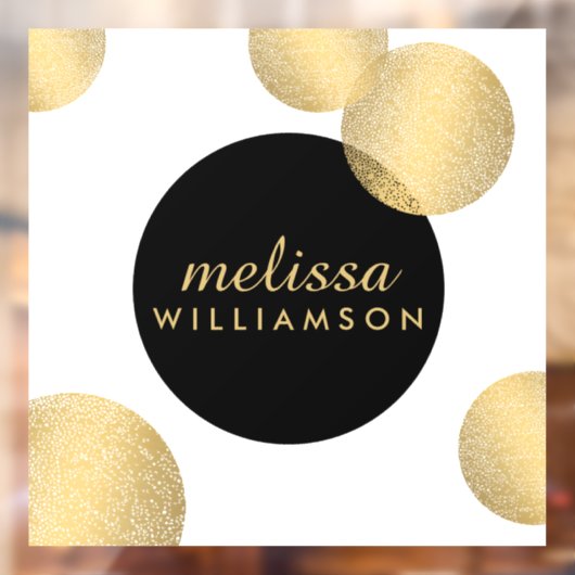 Schwarz-Gold-Glamour und Schönheit Fensteraufkleber (Blatt 2)