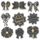 Schwarz-Gold-Glanz-Ribbon-Set Aufkleber (Vorderseite)