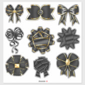 Schwarz-Gold-Glanz-Ribbon-Set Aufkleber (Blatt)