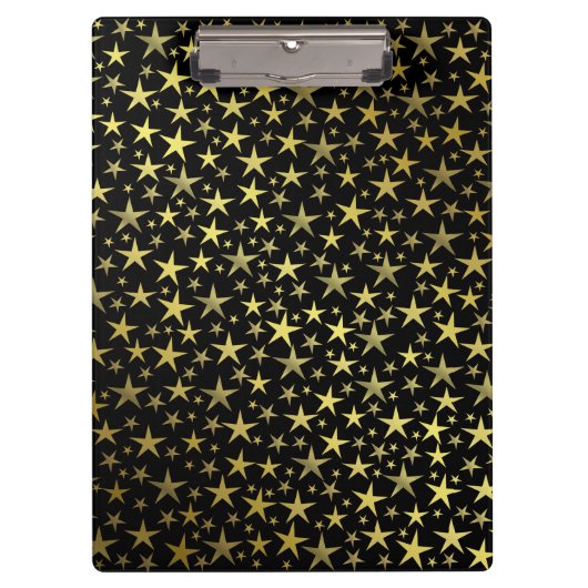 schwarz+gold, glänzend, hell, Stern, Farbe, Dekora Klemmbrett (Vorderseite)