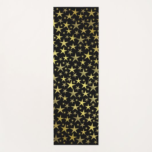 schwarz+gold, glänzend, hell, Stern, Farbe, Dekora Yogamatte (Vorderseite)