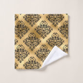 Schwarz-Gold-Glasmuster Badhandtuch Set (Waschlappen)