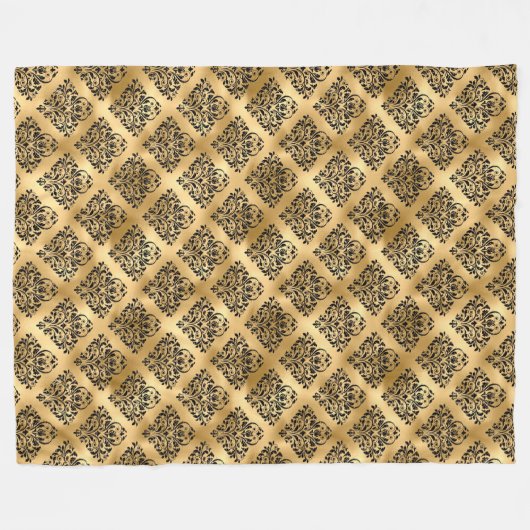 Schwarz-Gold-Glasmuster Fleecedecke (Vorderseite (Horizontal))