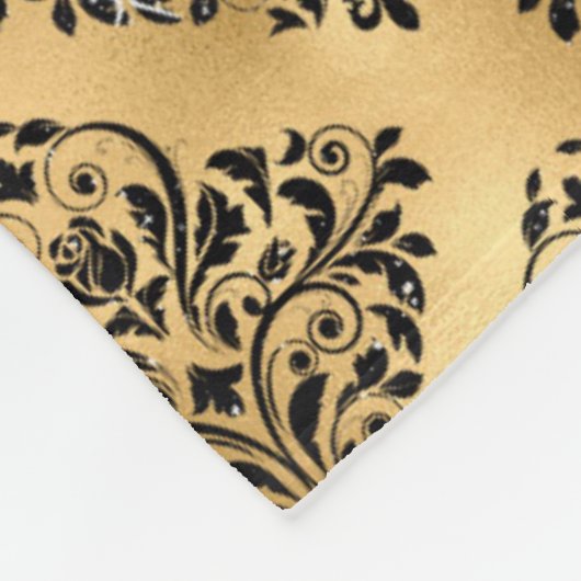Schwarz-Gold-Glasmuster Fleecedecke (Ecke)