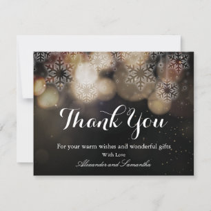 Schwarz & Gold Glitter Winter-Schneeflocke dankesc