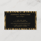 Schwarz-Gold-Glitterie Visitenkarte (Rückseite)