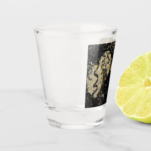 Schwarz-Gold-Glitzer 40. Geburtstag Schnapsglas (Links)