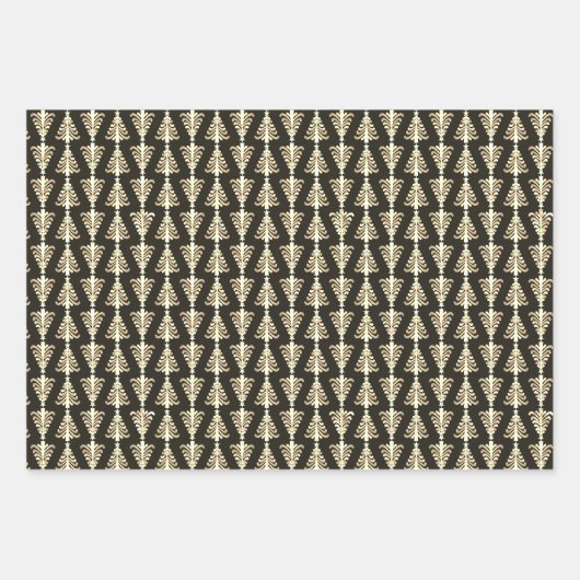 Schwarz-Gold-Glitzer Frohe Weihnachtstypografie Geschenkpapier Set (Vorderseite 3)