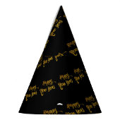 Schwarz & Gold Glitzer Frohes neues Jahr Party Hat Partyhütchen (Links)