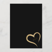 Schwarz-Gold-Glitzer-Hochzeitsdetails Begleitkarte (Rückseite)