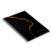 Schwarz-Gold-Glitzer-Notebook Notizblock (Rechte Seite)