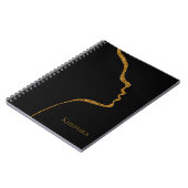 Schwarz-Gold-Glitzer-Notebook Notizblock (Linke Seite)
