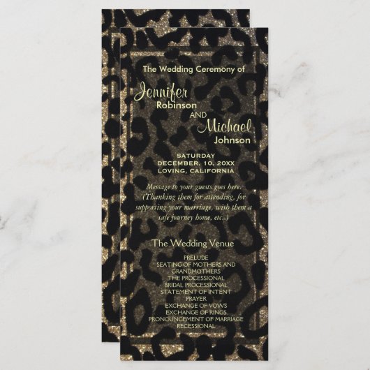 Schwarz-Gold-Glitzer Programm (Vorne/Hinten)