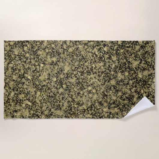 Schwarz-Gold-Glitzer-Sparkasse Strandtuch (Vorderseite)
