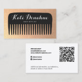 Schwarz-Gold-Glitzer-Stylist-Comb Visitenkarte (Vorne/Hinten)