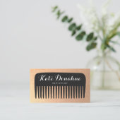 Schwarz-Gold-Glitzer-Stylist-Comb Visitenkarte (Stehend Vorderseite)