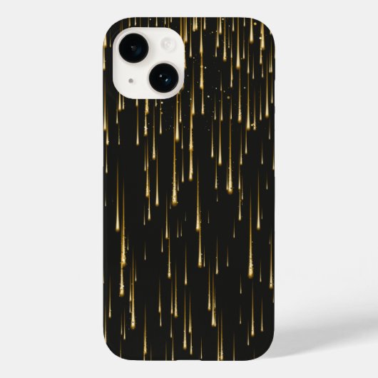 Schwarz-Gold-Glitzer-Tropfen | Einzigartiger Fall Case-Mate iPhone Hülle (Rückseite)