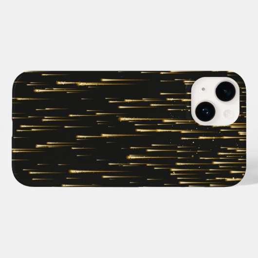 Schwarz-Gold-Glitzer-Tropfen | Einzigartiger Fall Case-Mate iPhone Hülle (Rückseite (Horizontal))