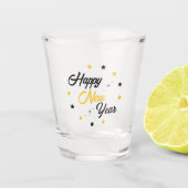 Schwarz & Gold - Glück im neuen Jahr Schnapsglas (Vorderseite)