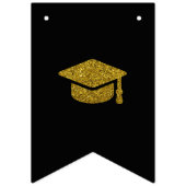 Schwarz-Gold-Glückwunsch-Graduate-Abschluss Wimpelkette (Erste Fahne)