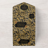 Schwarz-Gold-Goth-Muster All In One Einladung (Außenbereich)