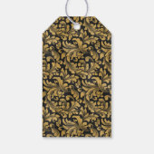 Schwarz-Gold-Goth-Muster Geschenkanhänger (Rückseite)