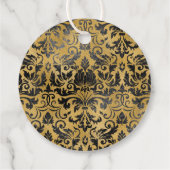 Schwarz-Gold-Goth-Muster Geschenkanhänger (Rückseite)