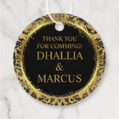 Schwarz-Gold-Goth-Muster Geschenkanhänger (Vorderseite)