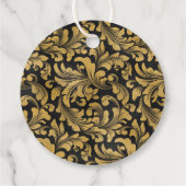 Schwarz-Gold-Goth-Muster Geschenkanhänger (Rückseite)