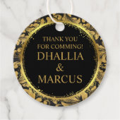 Schwarz-Gold-Goth-Muster Geschenkanhänger (Vorderseite)