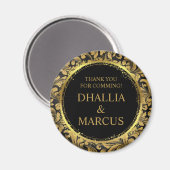 Schwarz-Gold-Goth-Muster Magnet (Vorderseite/Rückseite)