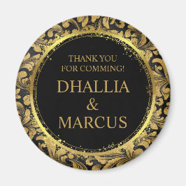 Schwarz-Gold-Goth-Muster Magnet