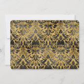 Schwarz-Gold-Goth-Muster Save The Date (Rückseite)