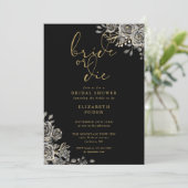 Schwarz-Gold-Gothic-Brautparty überbrückt oder Die Einladung (Stehend Vorderseite)