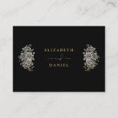 Schwarz-Gold-Gothic-Rose Lights Wunschhochzeit Begleitkarte (Rückseite)