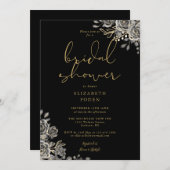 Schwarz-Gold-Gotik-Brautparty Einladung (Vorne/Hinten)