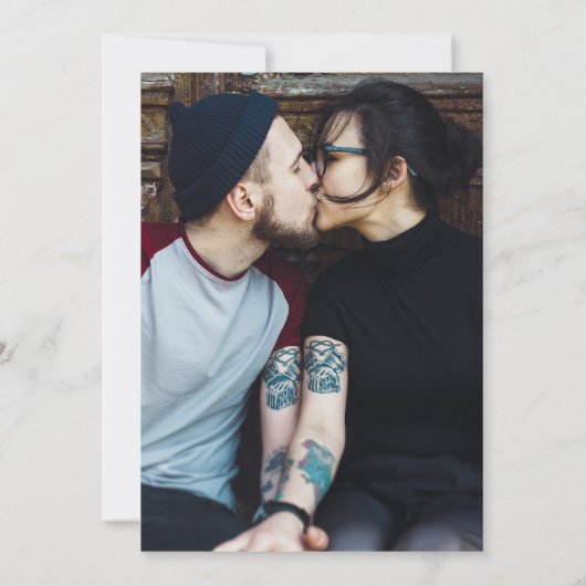 Schwarz-Gold-Gotik-Foto Save The Date (Rückseite)