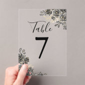 Schwarz-Gold-Gotik-Tischnummer Acryleinladungen (Insitu (Handheld))