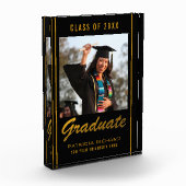 Schwarz-Gold-Grad-Abschluss 2023 Fotoblock (Links)