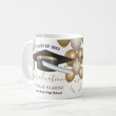 Schwarz-Gold-Graduate-Cap-Abschluss 2022 Kaffeetasse (Vorderseite Links)