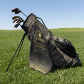 Schwarz-Gold-Graduate Moderner Abschluss Golfhandtuch (Gras)