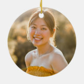 Schwarz-Gold-Graduation-Cap-Klasse des Fotos 2022 Keramik Ornament (Hinten)