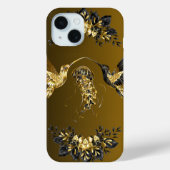 Schwarz-Gold-Grafik, ätherische Einheit Case-Mate iPhone Hülle (Rückseite)
