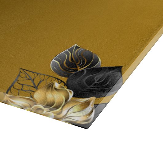 Schwarz-Gold-Grafik, Lux Abstract Design Schneidebrett (Ecke)