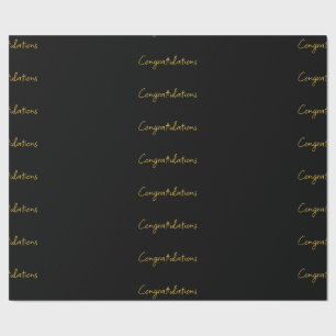 Schwarz & Gold Gratulations-Geschenkpapier Geschenkpapier