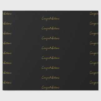 Schwarz & Gold Gratulations-Geschenkpapier Geschenkpapier