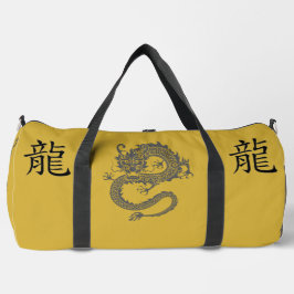 Schwarz, Gold, Grau, Jahr des Drachen Chinesisch Z Duffle Bag