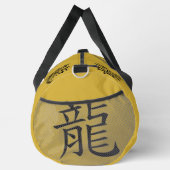 Schwarz, Gold, Grau, Jahr des Drachen Chinesisch Z Duffle Bag (Rechts)